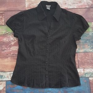 Ann Taylor Cap Sleeve Button Down Blouse Sz 10